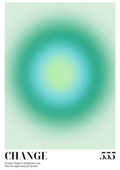 The Manifestation Shift Modern Art - Angel Number 555 Green Aura Print