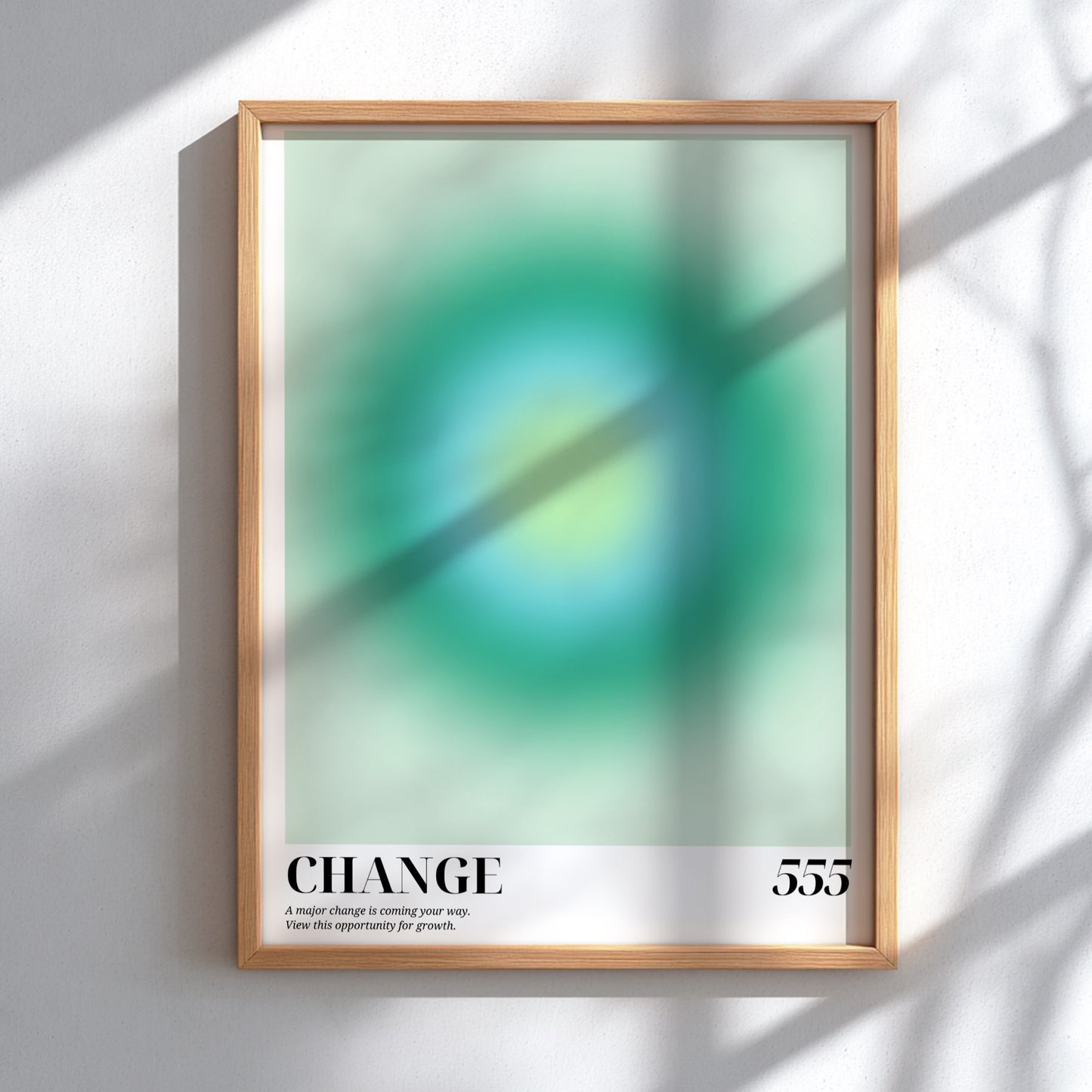 The Manifestation Shift Modern Art - Angel Number 555 Green Aura Print