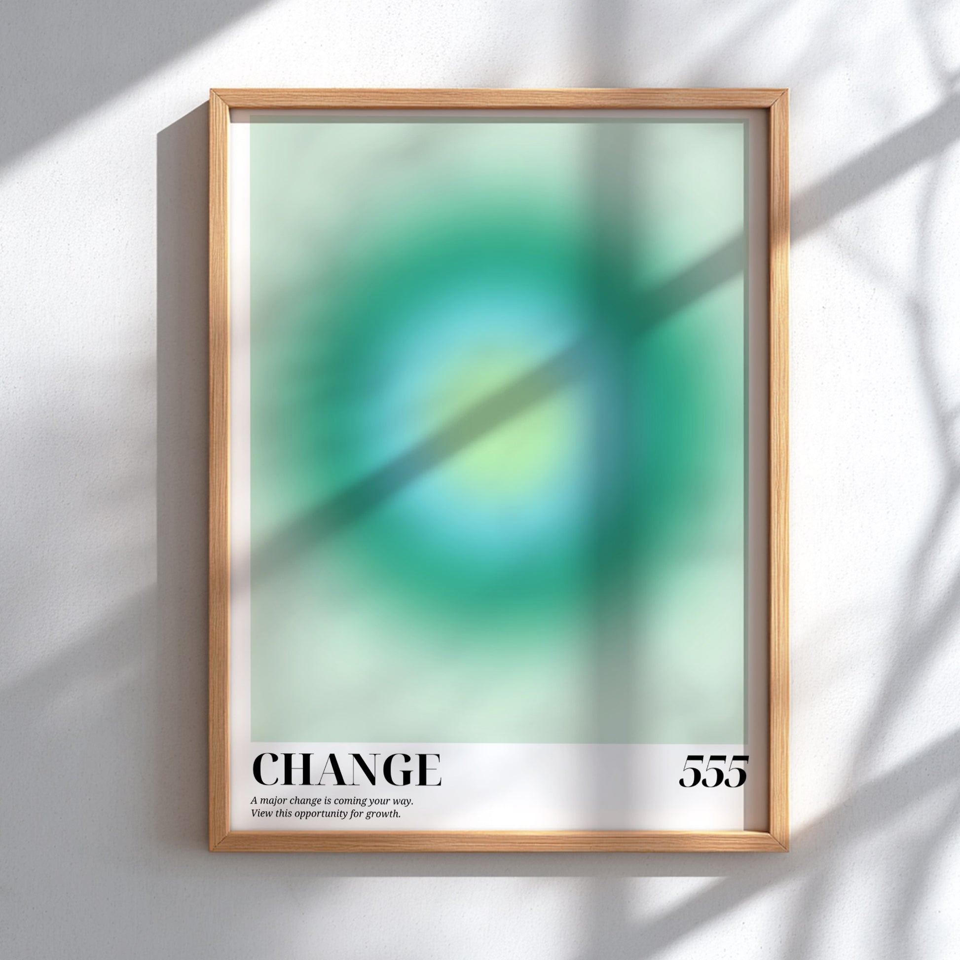 The Manifestation Shift Modern Art - Angel Number 555 Green Aura Print