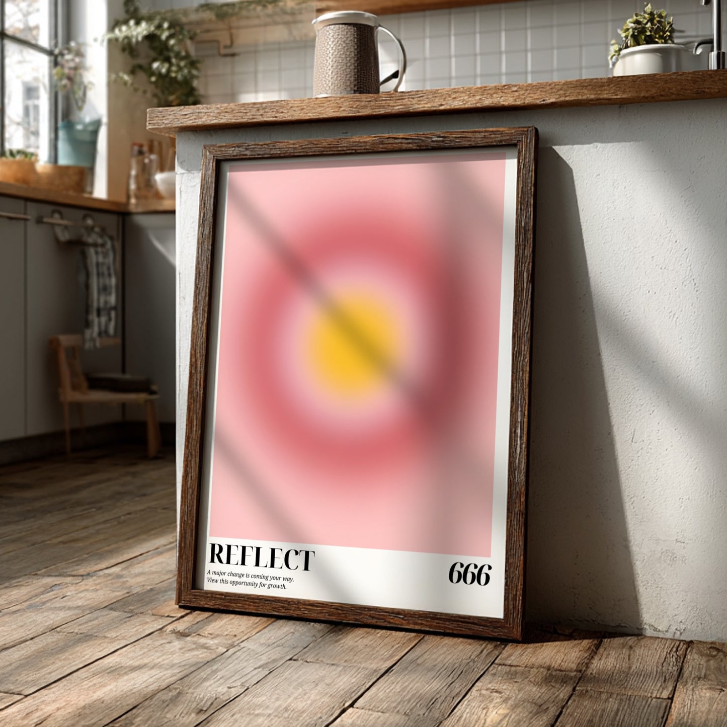 The Inner Reflection Modern Art - Angel Number 666 Pink Aura Print