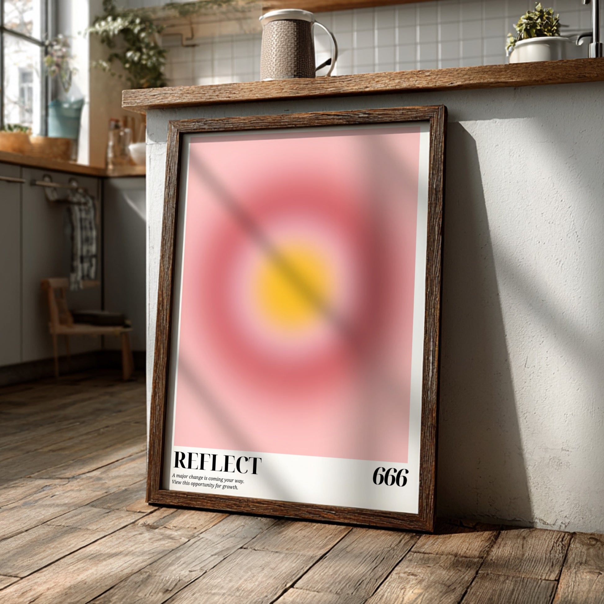 The Inner Reflection Modern Art - Angel Number 666 Pink Aura Print