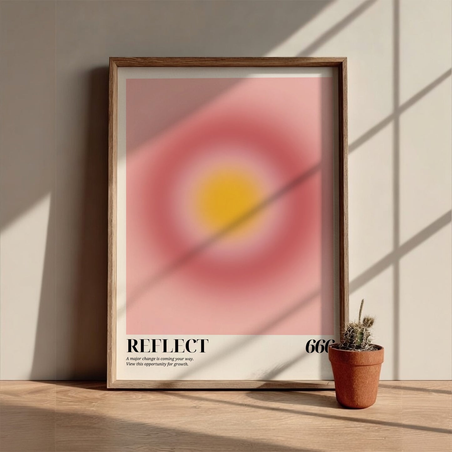 The Inner Reflection Modern Art - Angel Number 666 Pink Aura Print