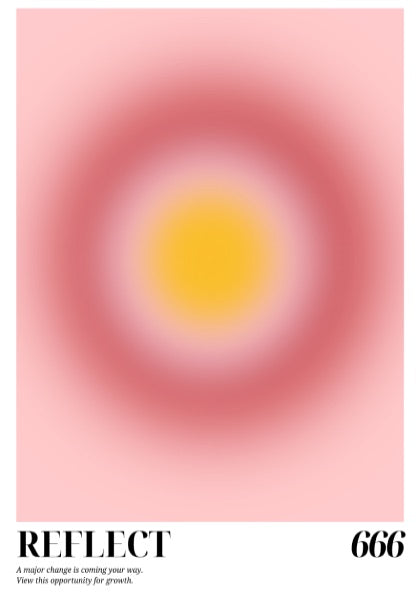 The Inner Reflection Modern Art - Angel Number 666 Pink Aura Print