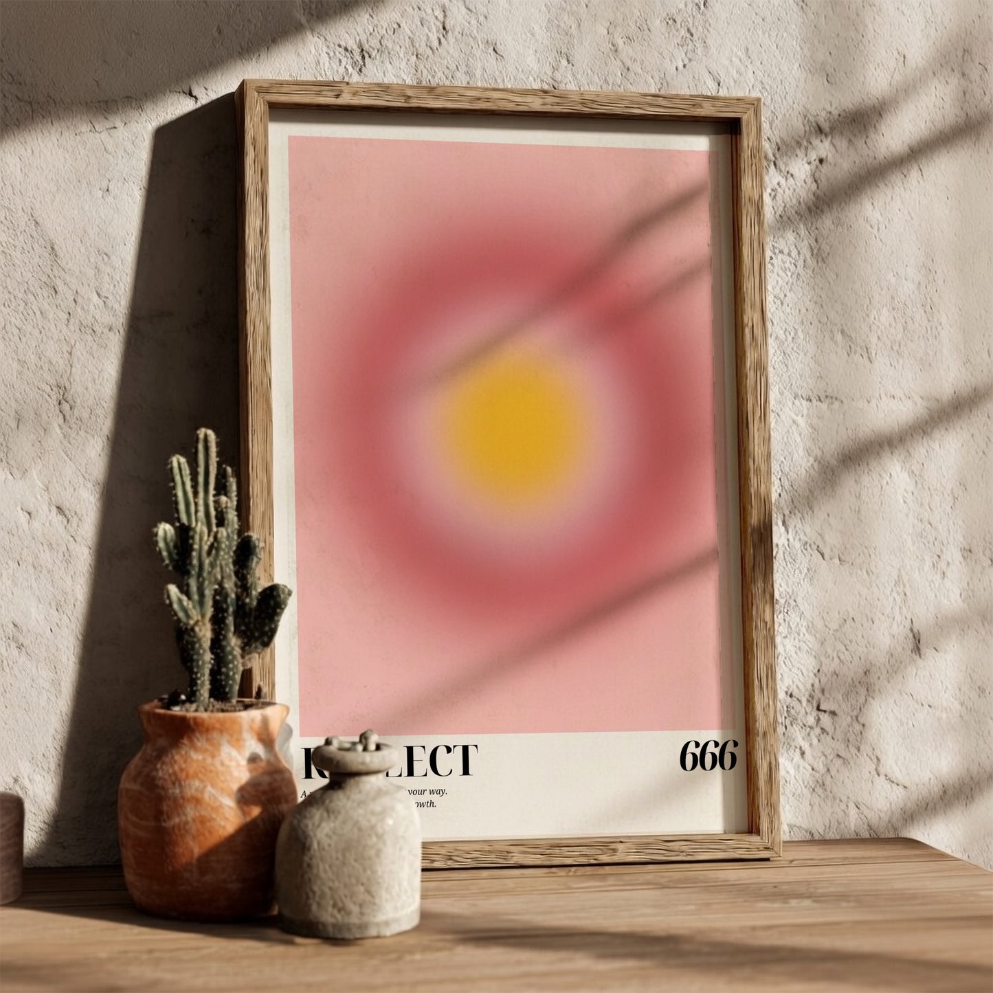The Inner Reflection Modern Art - Angel Number 666 Pink Aura Print