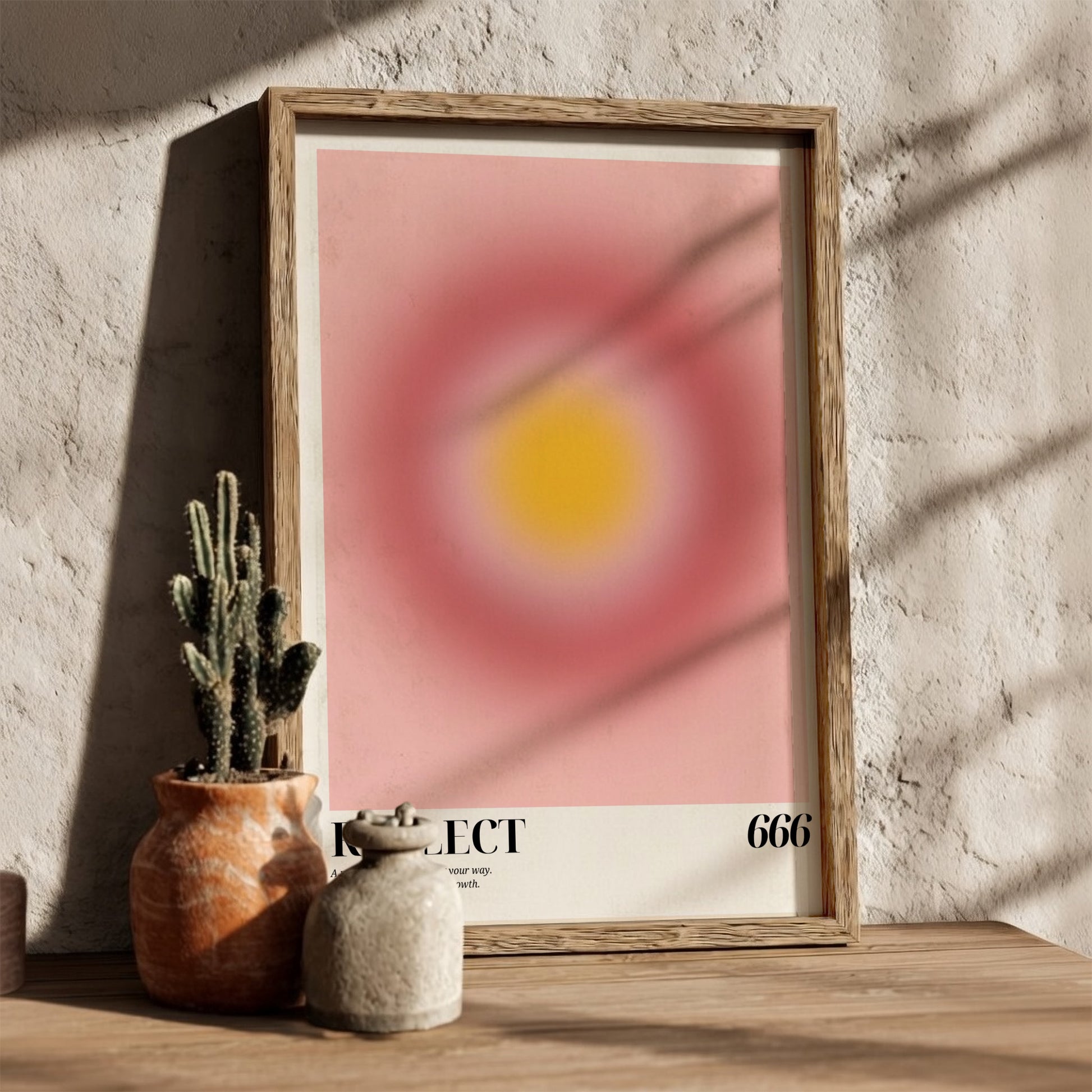 The Inner Reflection Modern Art - Angel Number 666 Pink Aura Print