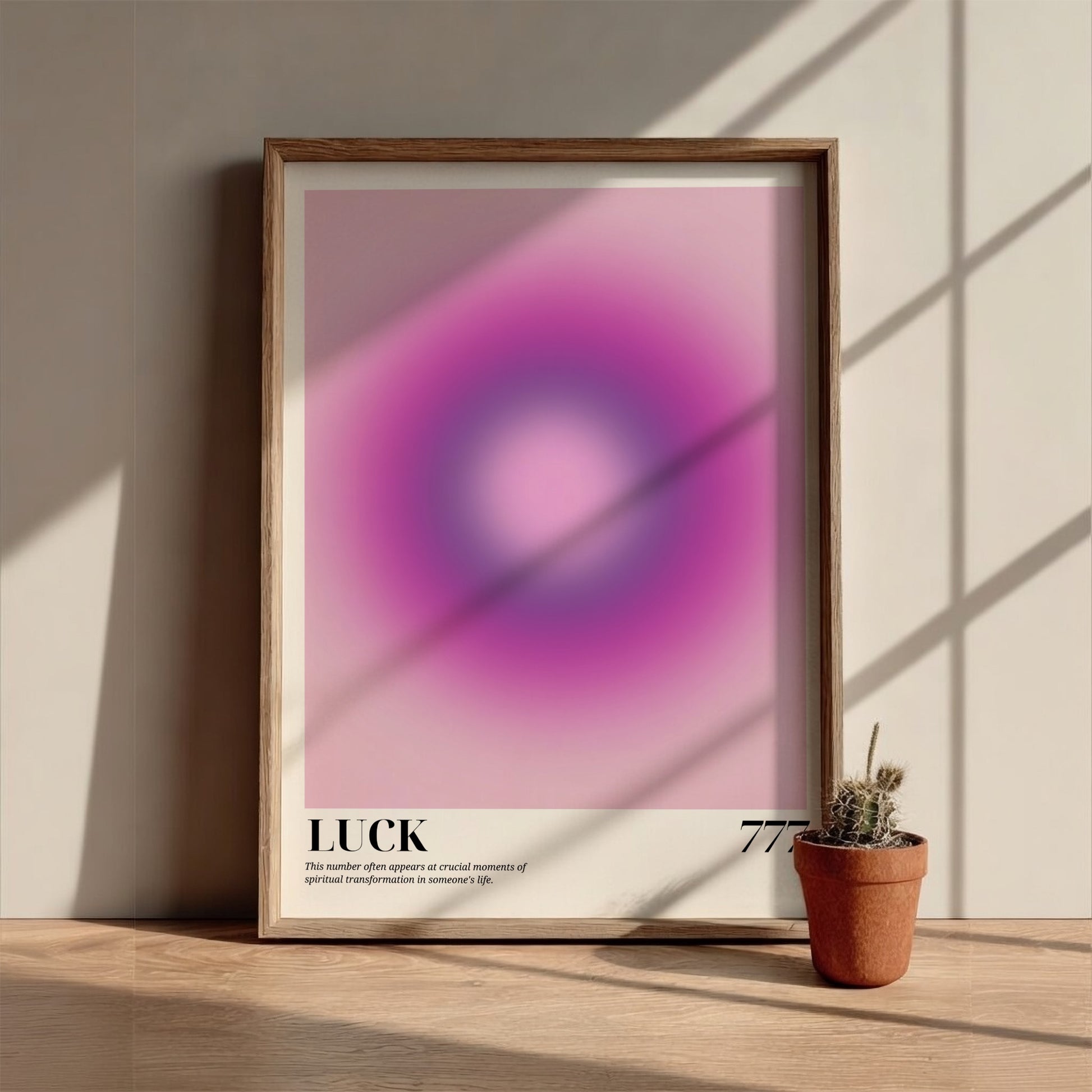The Divine Fortune Modern Art - Angel Number 777 Purple Aura Print