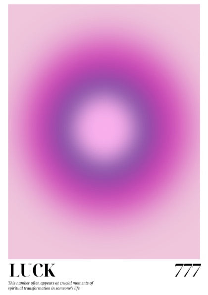 The Divine Fortune Modern Art - Angel Number 777 Purple Aura Print