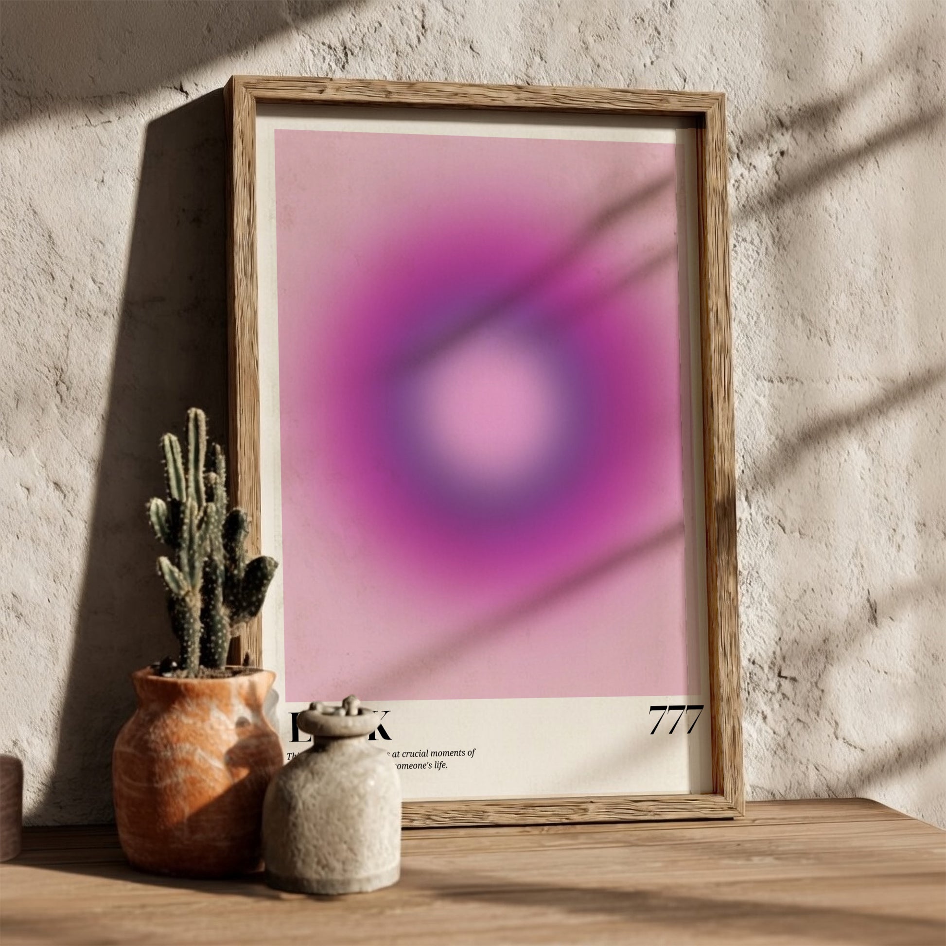 The Divine Fortune Modern Art - Angel Number 777 Purple Aura Print