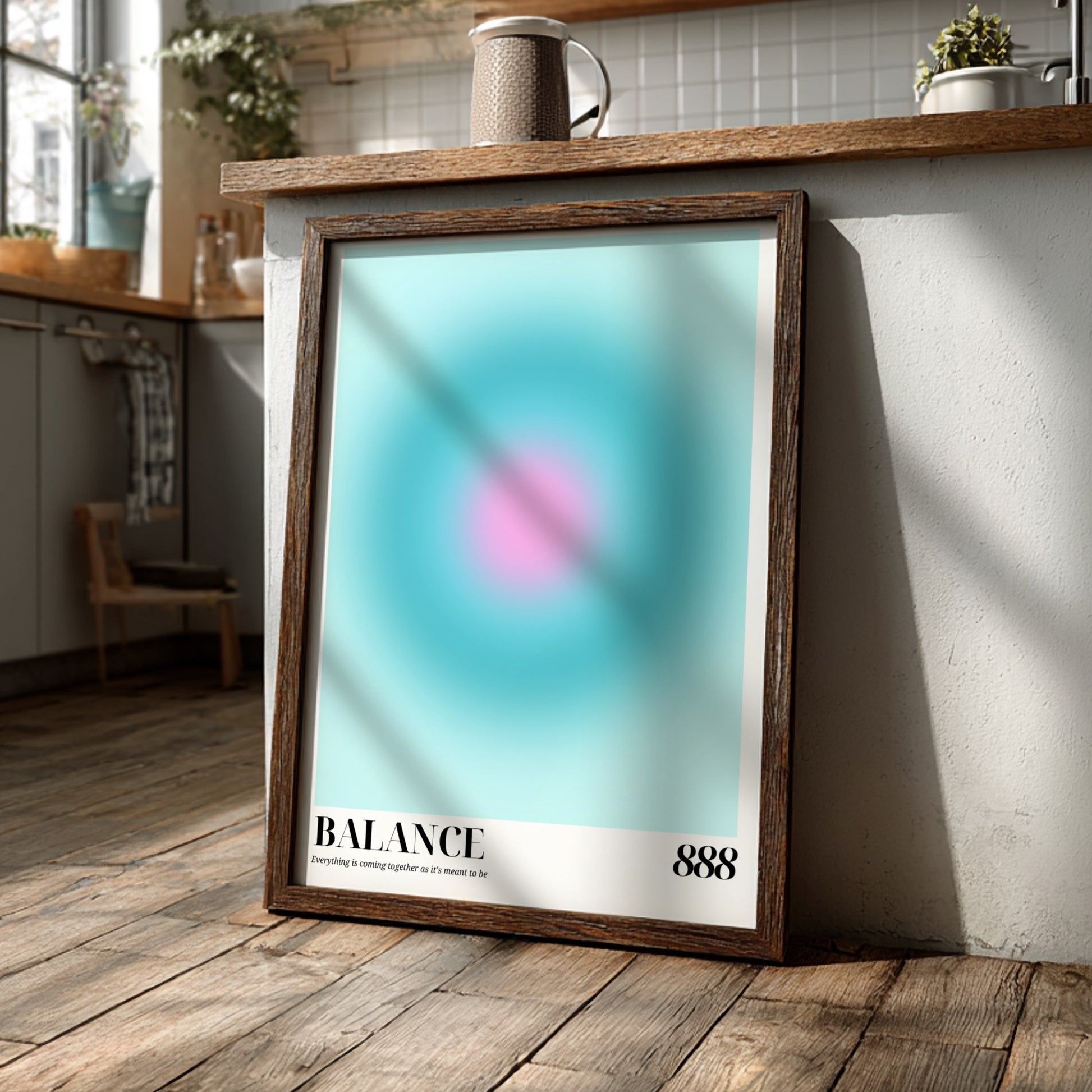 The Infinite Flow Modern Art - Angel Number 888 Turquoise Aura Print