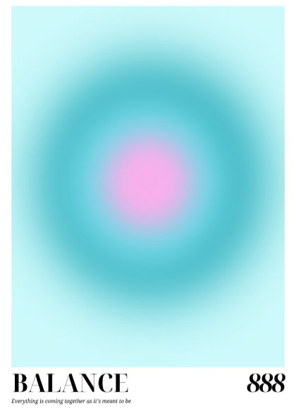 The Infinite Flow Modern Art - Angel Number 888 Turquoise Aura Print