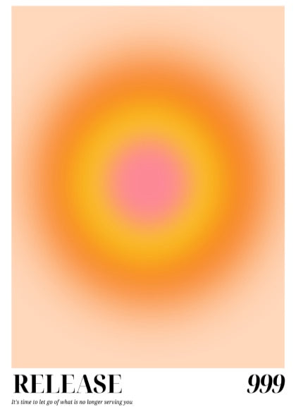 The Sacred Release Modern Art - Angel Number 999 Yellow Aura Print