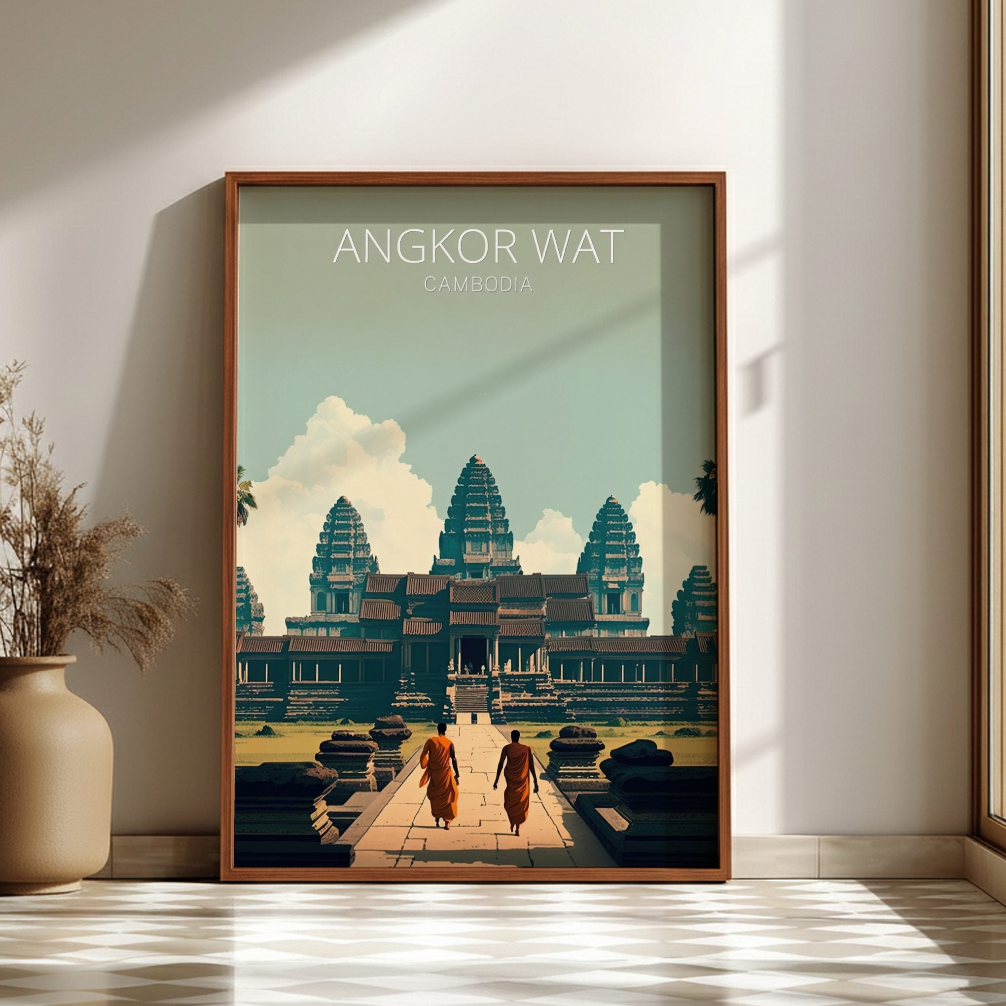 Asian ANGKOR WAT PRINT - VINTAGE ARTWORK
