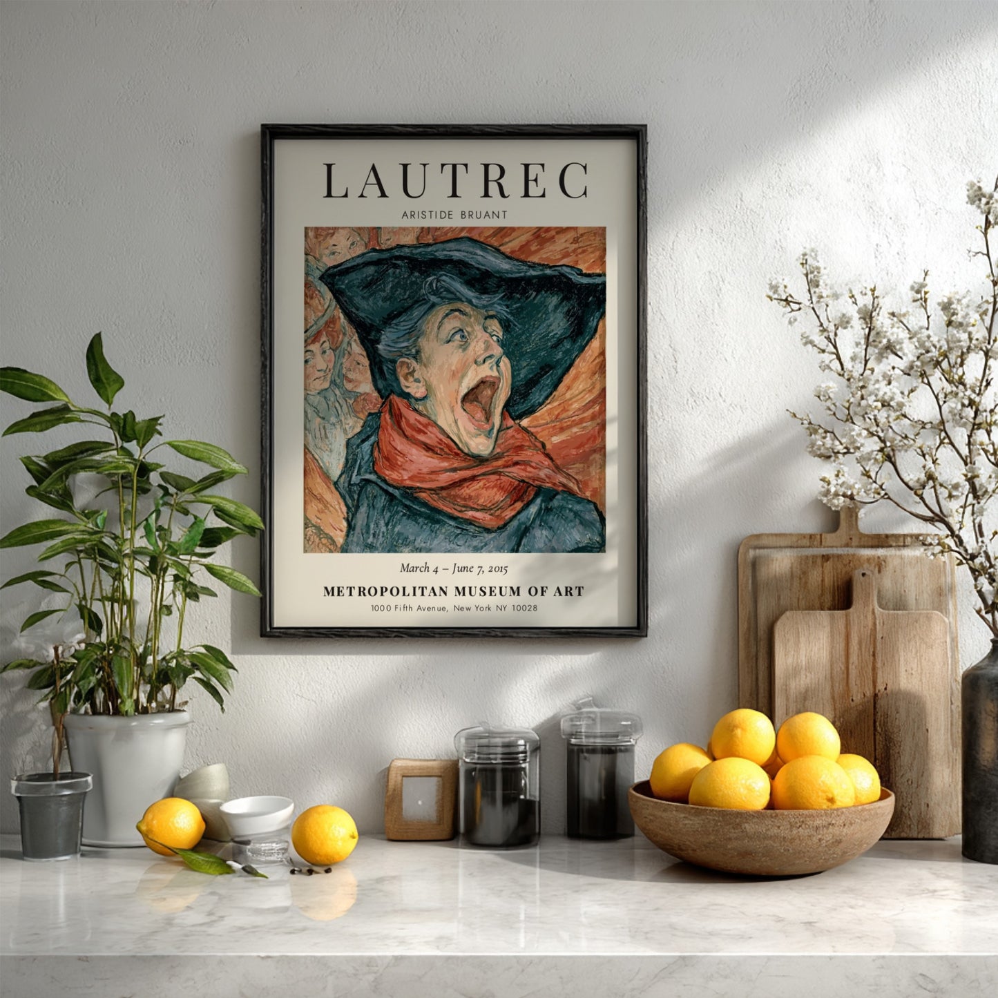 Toulouse-Lautrec poster featuring Aristide Bruant in vibrant colors and expressive style