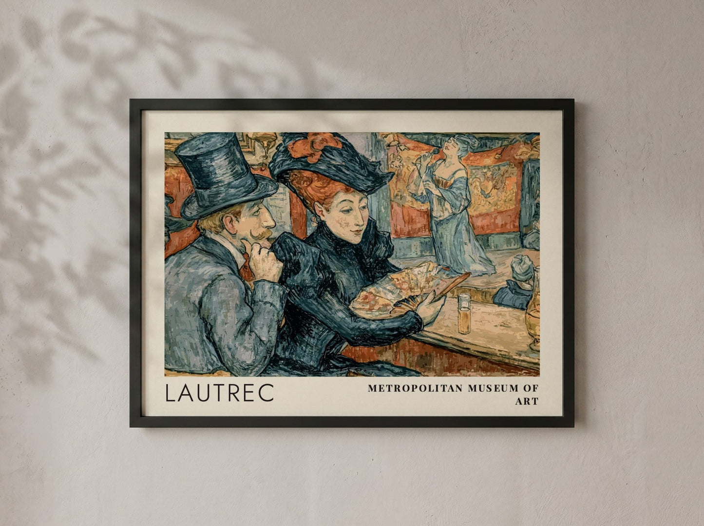 Wall art poster featuring Lautrec Metropolitan Museum design with elegant figures in blue tones.