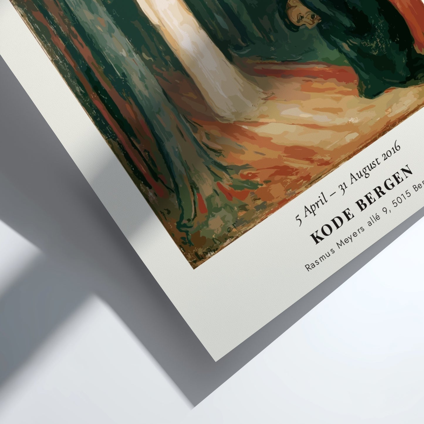 Edvard Munch poster featuring Aske - Ashes with deep reds and muted tones, capturing emotion and