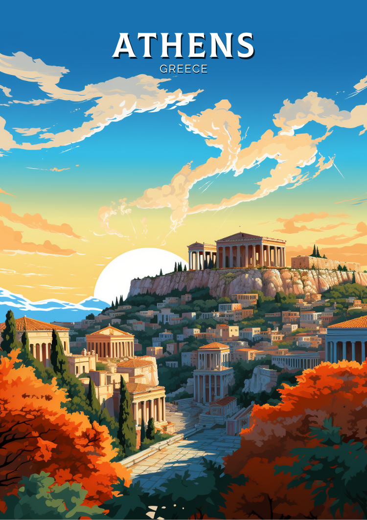 Europe ATHENS TRAVEL WALL DECOR - GREECE POSTER