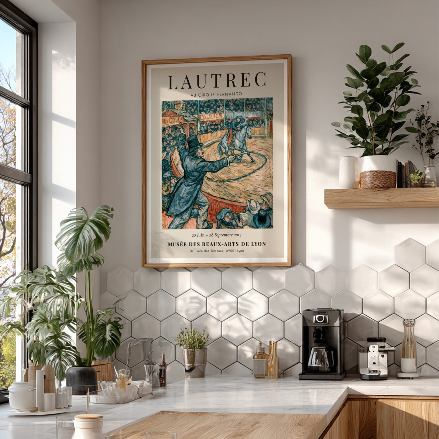 Toulouse-Lautrec poster featuring Au Cirque Fernando with vibrant colors and circus scene