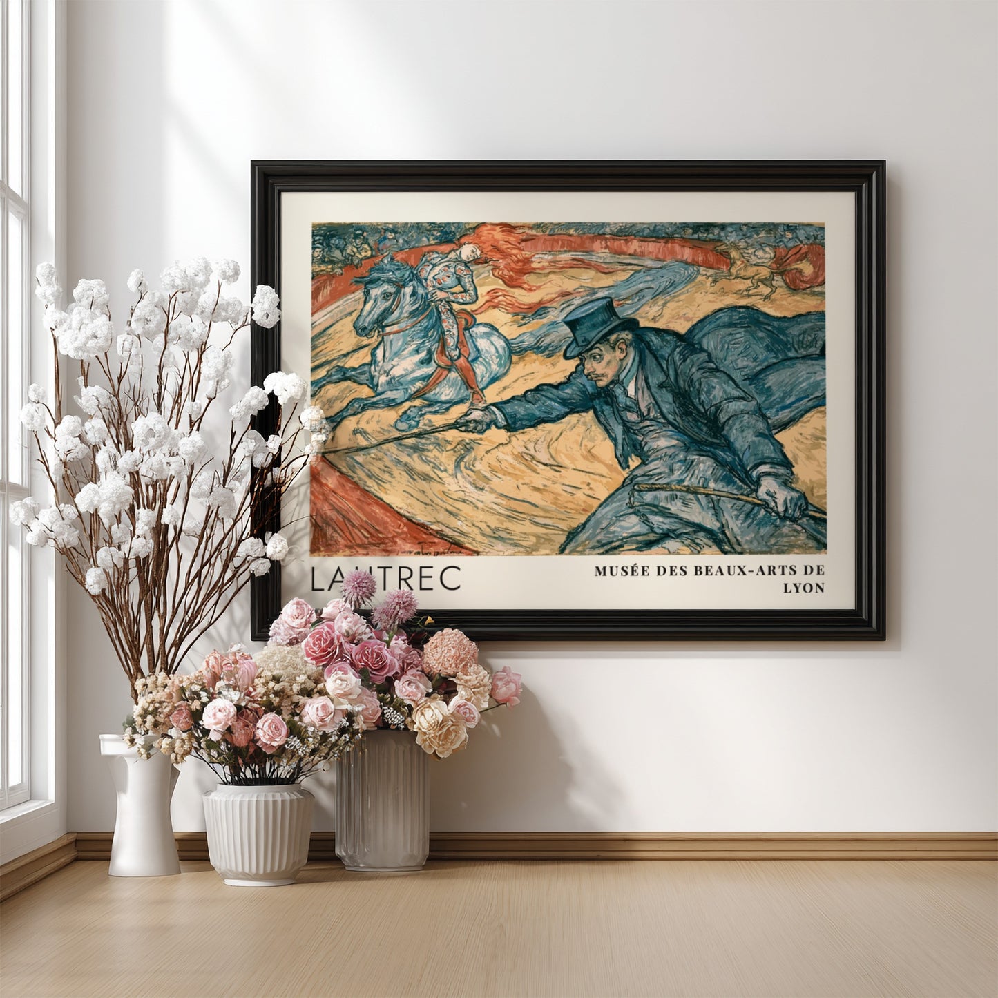 Wall art poster featuring Toulouse-Lautrec Au Cirque Fernando with a ringmaster and horse.