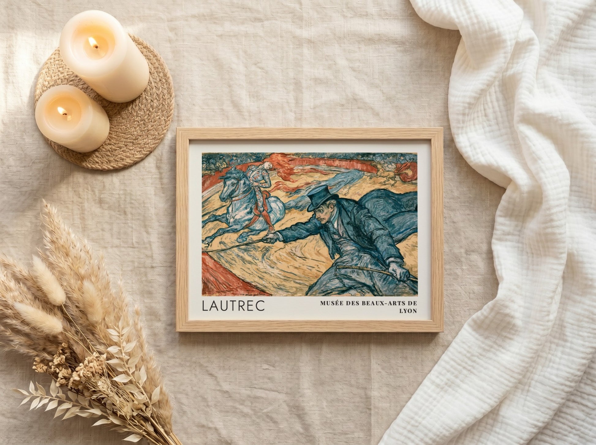Wall art poster featuring Toulouse-Lautrec Au Cirque Fernando with a ringmaster and horse.
