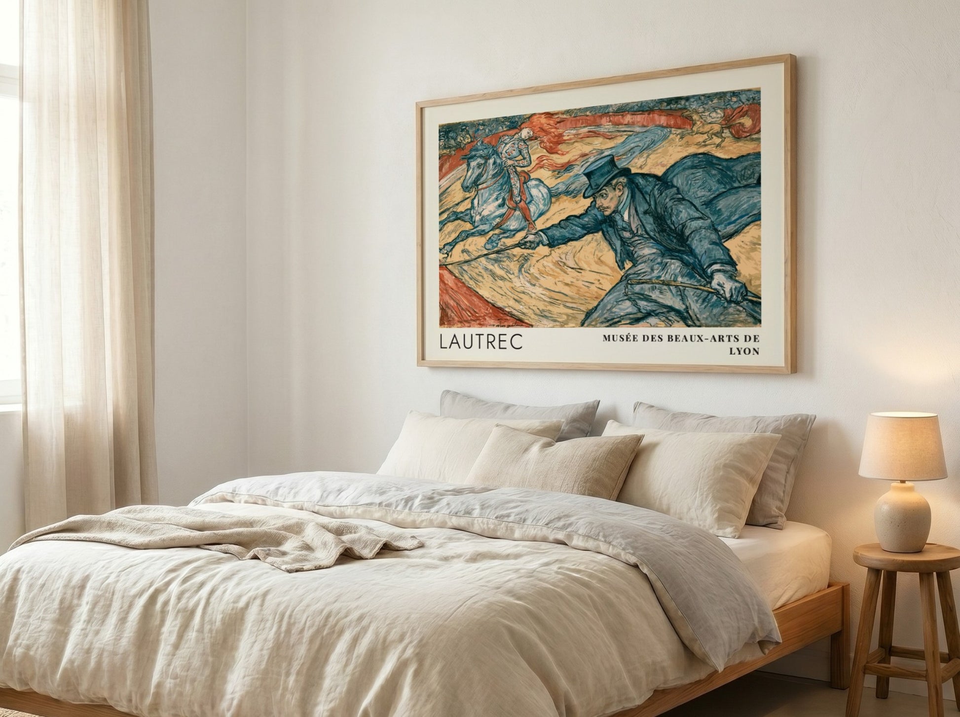 Wall art poster featuring Toulouse-Lautrec Au Cirque Fernando with a ringmaster and horse.