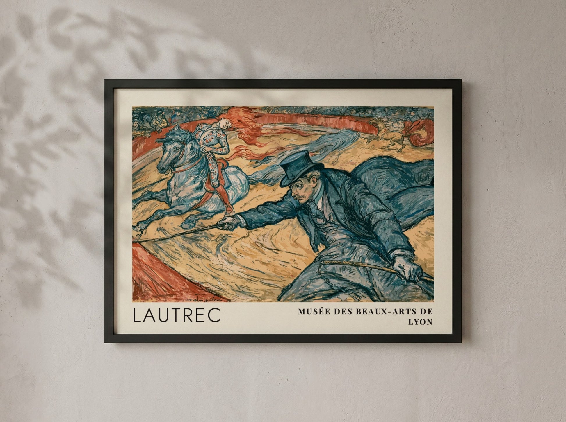 Wall art poster featuring Toulouse-Lautrec Au Cirque Fernando with a ringmaster and horse.