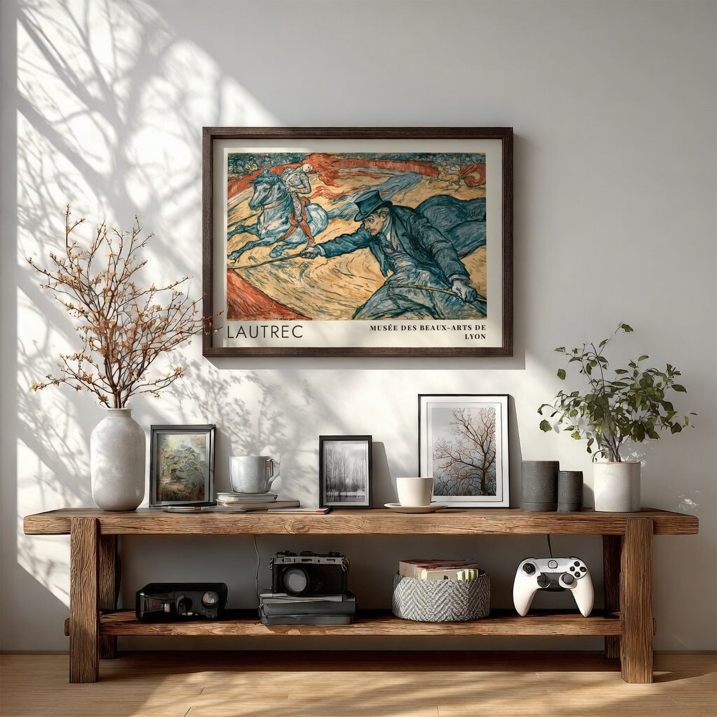 Wall art poster featuring Toulouse-Lautrec Au Cirque Fernando with a ringmaster and horse.