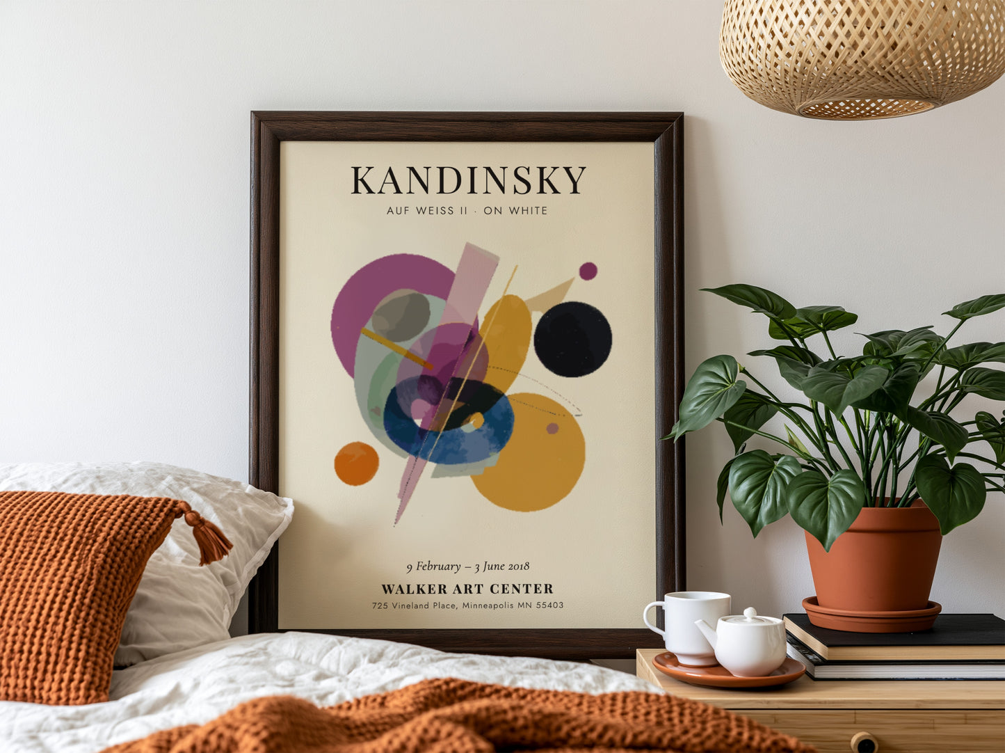 Kandinsky-inspired poster featuring abstract shapes and vibrant colors