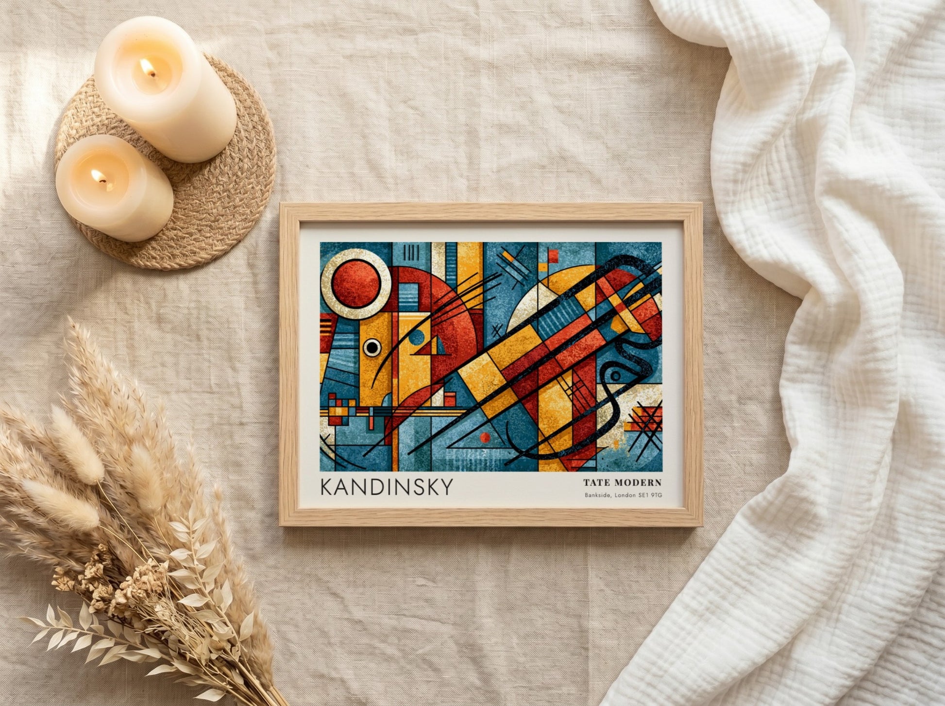 Wall art poster featuring a Kandinsky abstract composition with bold geometric shapes, Tate Modern