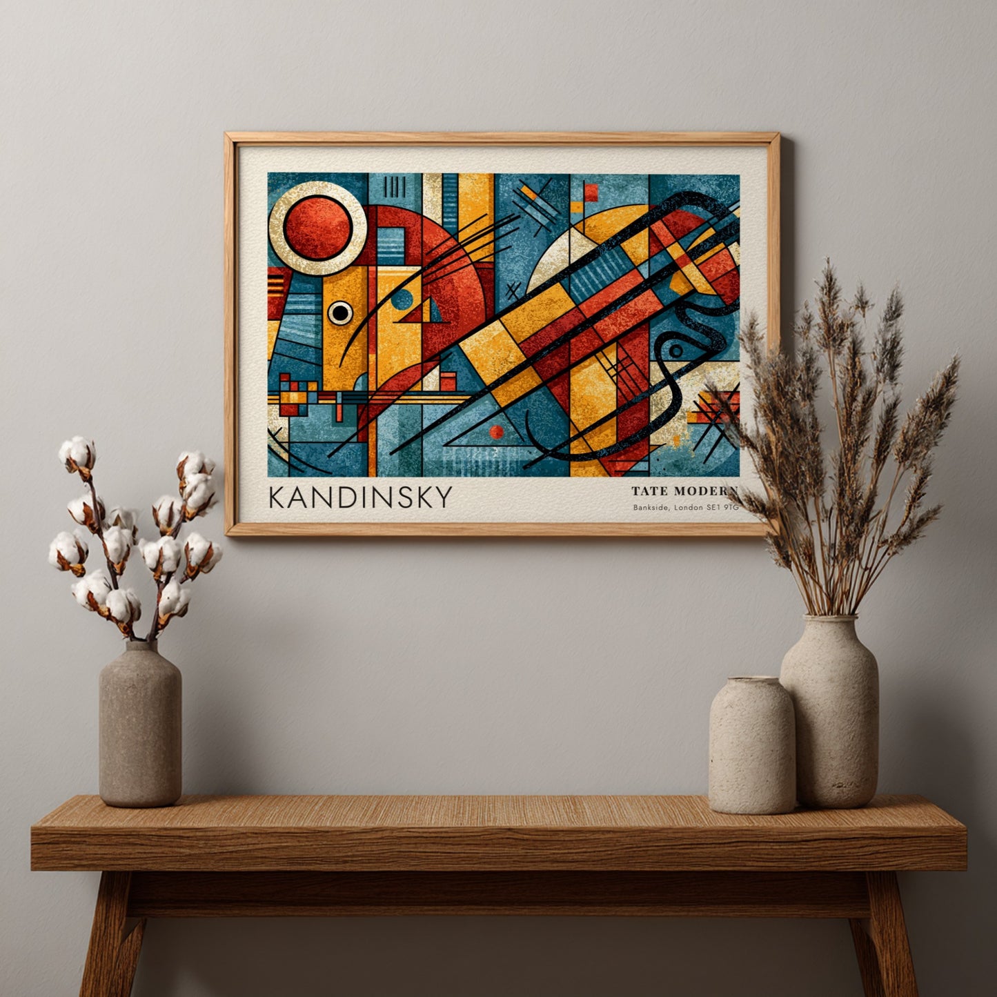 Wall art poster featuring a Kandinsky abstract composition with bold geometric shapes, Tate Modern