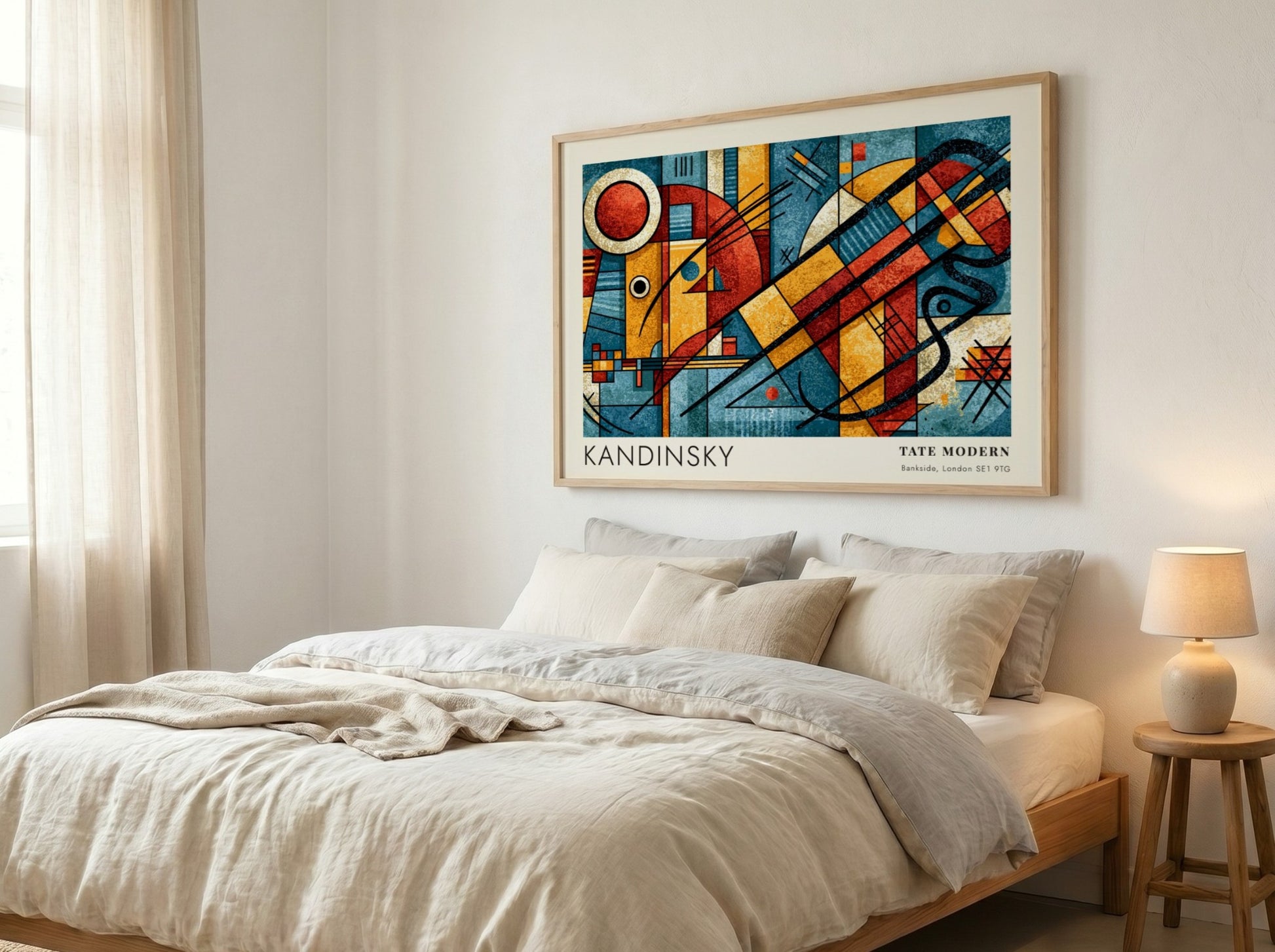 Wall art poster featuring a Kandinsky abstract composition with bold geometric shapes, Tate Modern