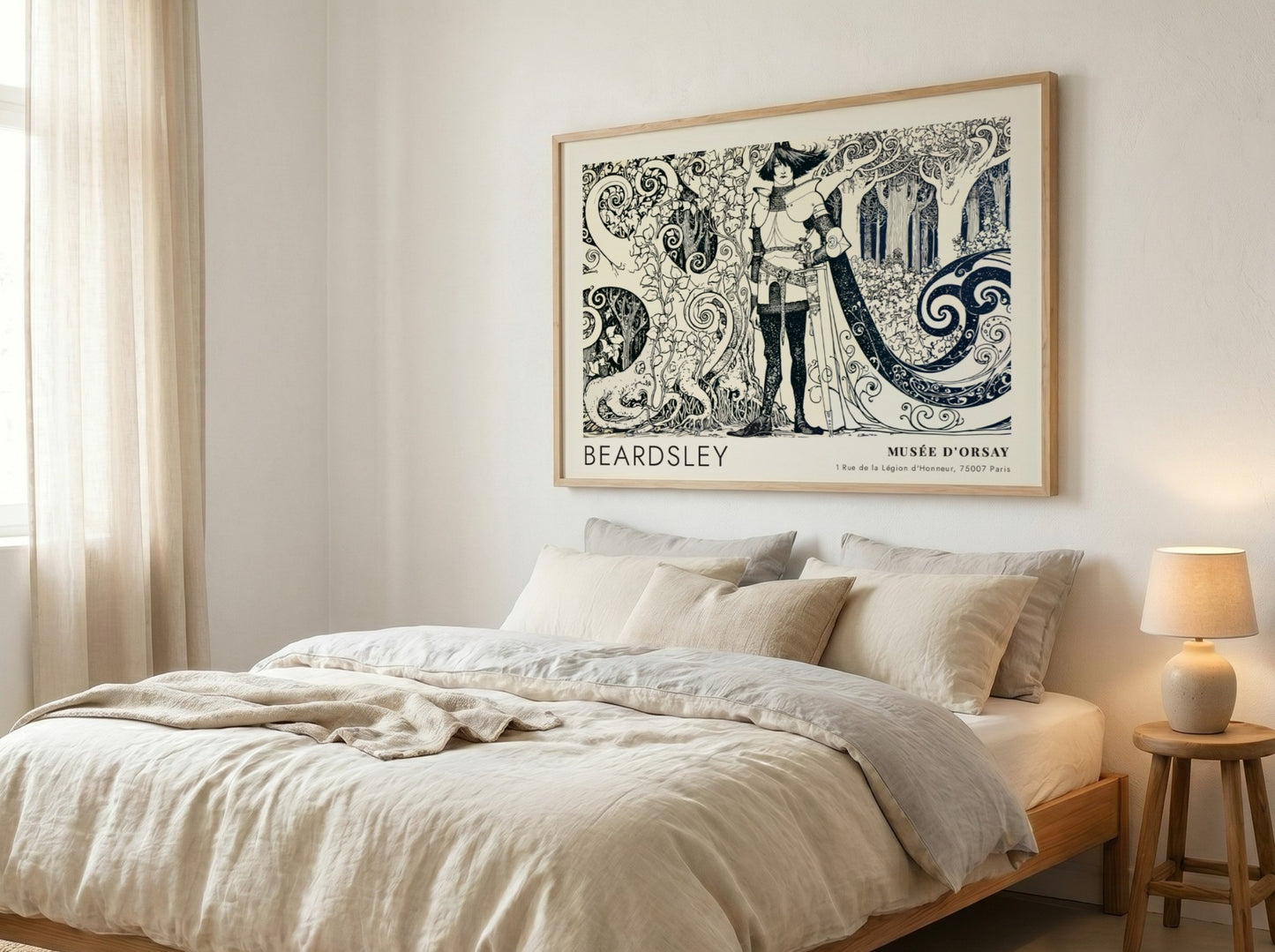 Wall art poster featuring Aubrey Beardsley Avarice artwork in black ink on cream paper.