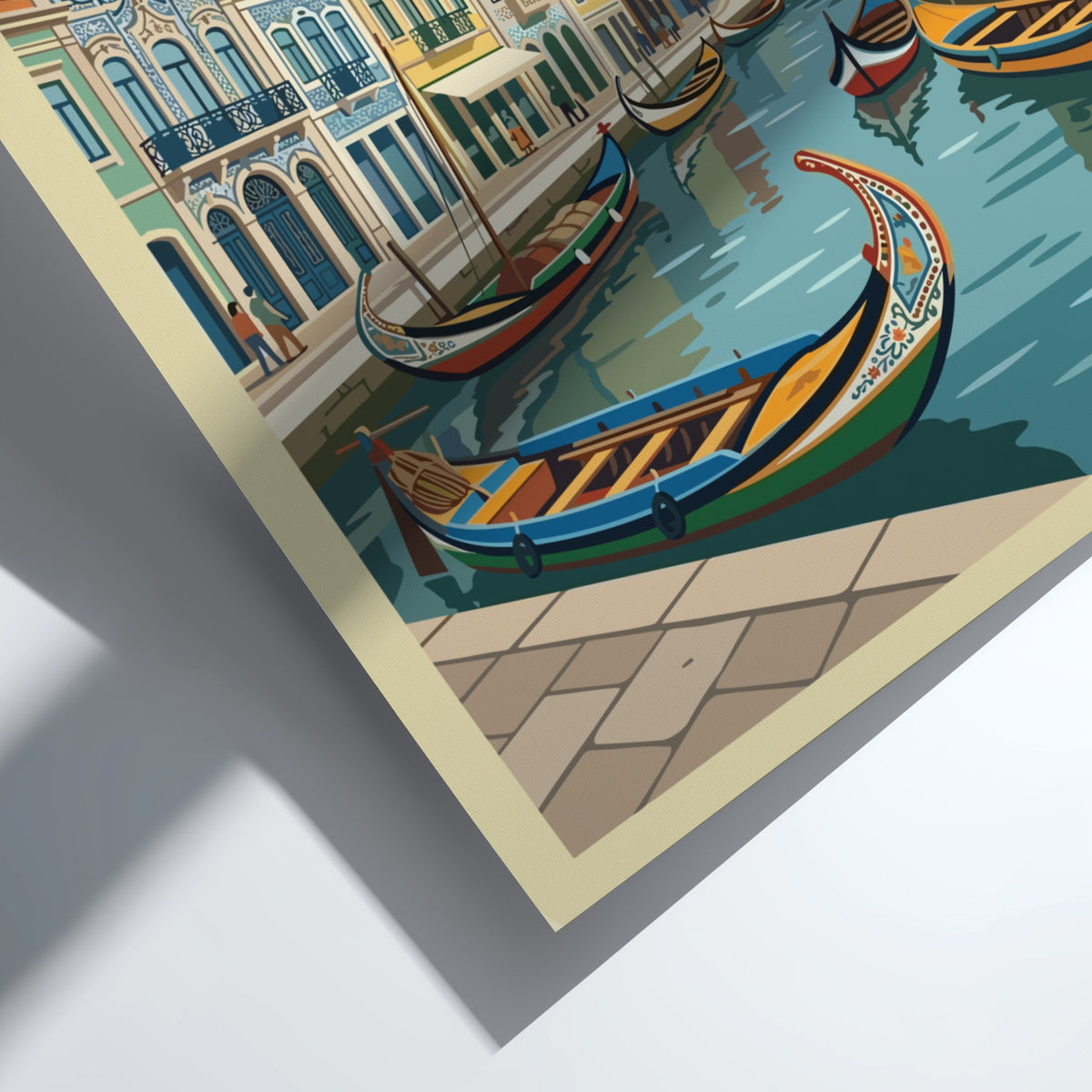 Poster of Aveiro Portugal featuring traditional boats on a canal with ornate buildings