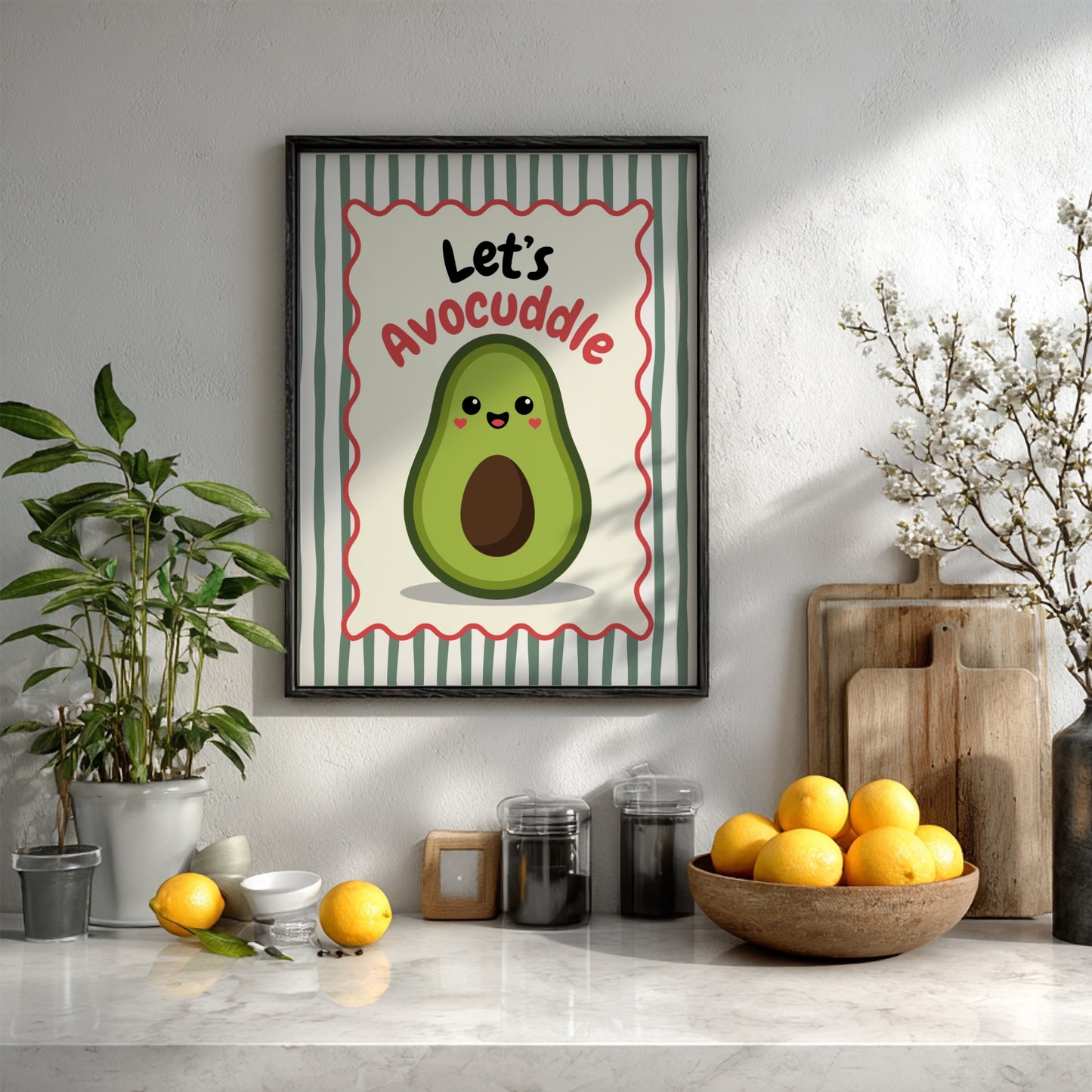 Avocado - Let’s Avocuddle - Kitchen Wall Art