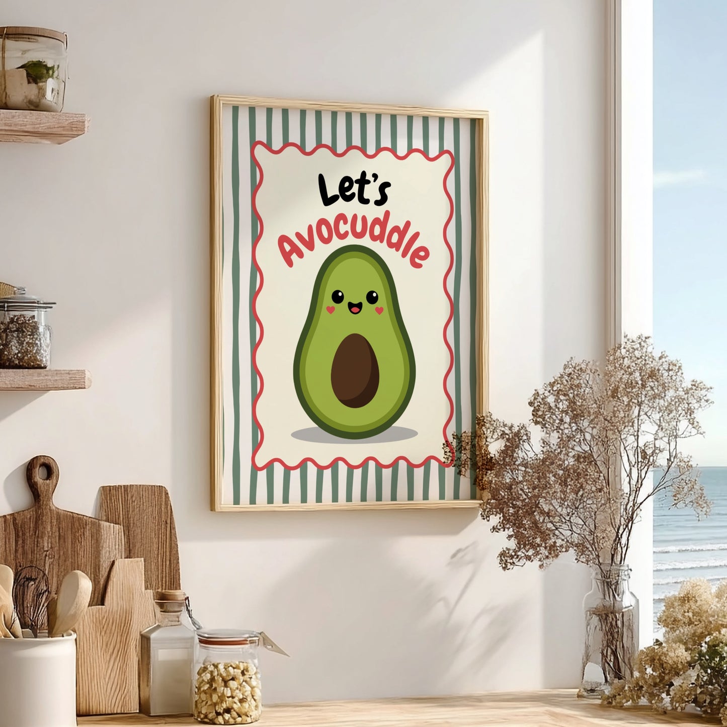 Avocado - Let’s Avocuddle - Kitchen Wall Art