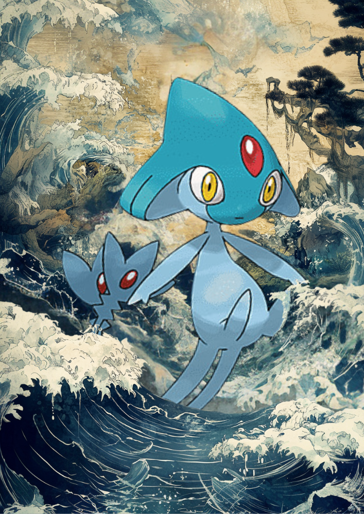 Azelf Poster: Japanese Style Legendary Pokemon Inspired Anime Artwork ...