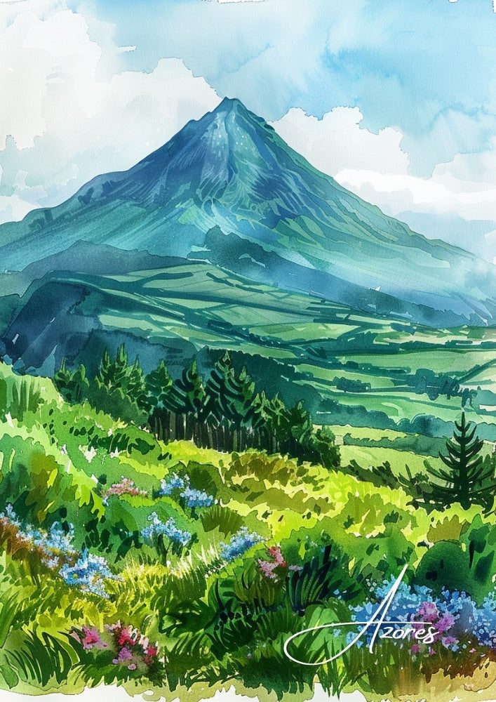 Europe AZORES TRAVEL POSTER - PORTUGAL ARTWORK