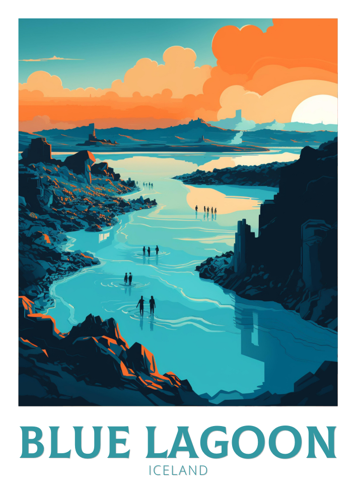 Europe BLUE LAGOON TRAVEL PRINT - ICELAND ARTWORK
