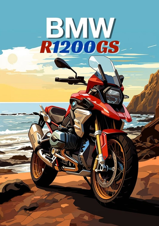 BMW R1200GS Poster, Motorcycle Print