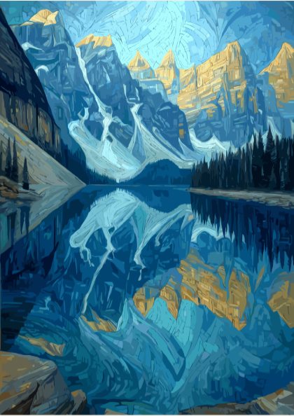 Balance - Symmetrical Mountain Reflection and Still Lake Wall Art