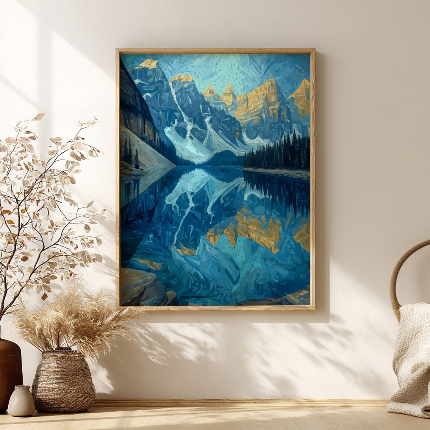 Balance - Symmetrical Mountain Reflection and Still Lake Wall Art