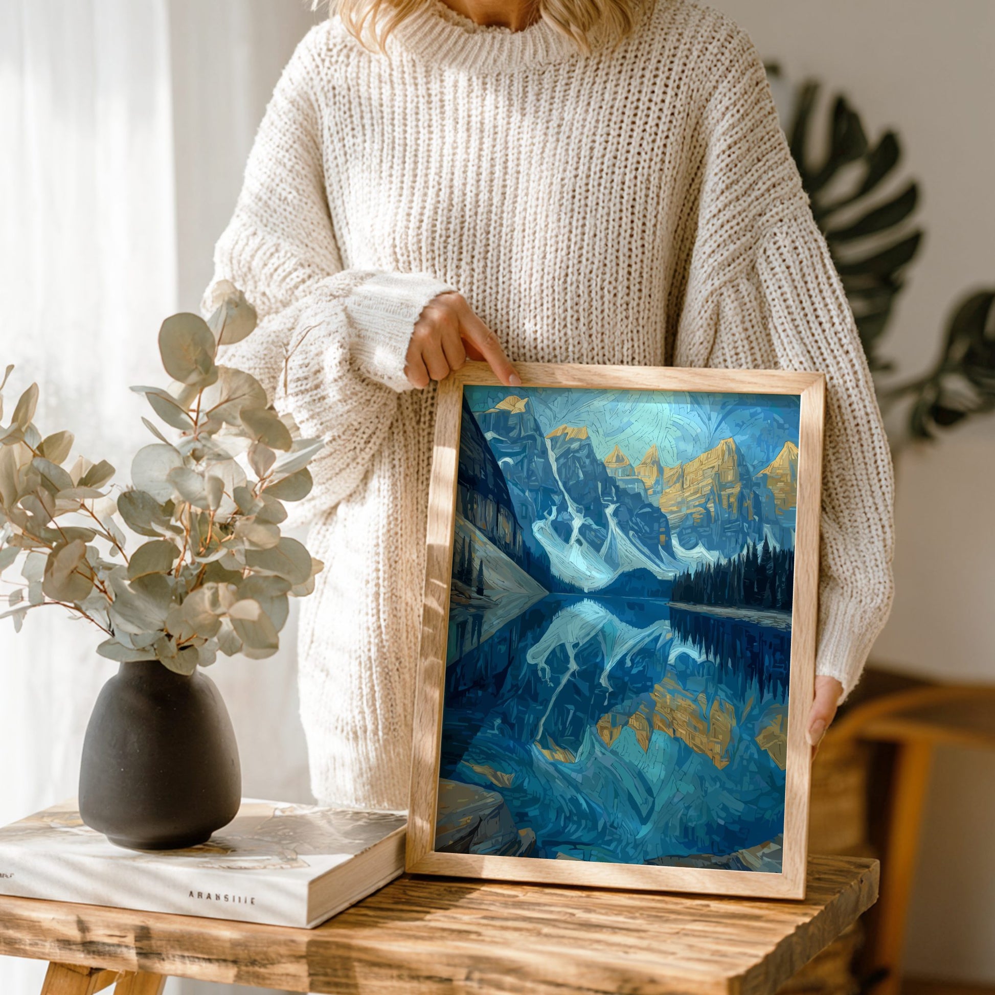 Balance - Symmetrical Mountain Reflection and Still Lake Wall Art