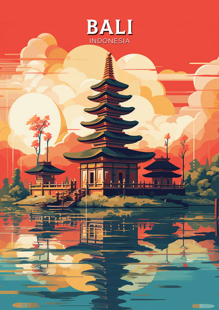 Asian BALI PRINT - TRAVEL ARTWORK