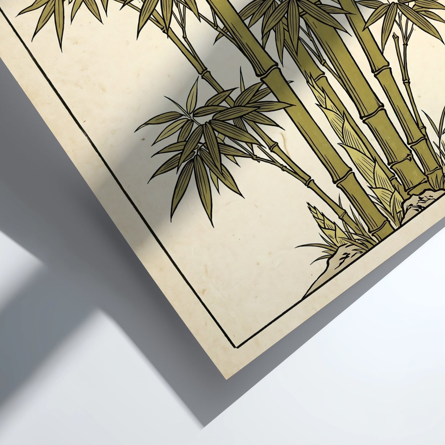 Bamboo Study poster featuring traditional Japanese art style with green bamboo stalks and leaves