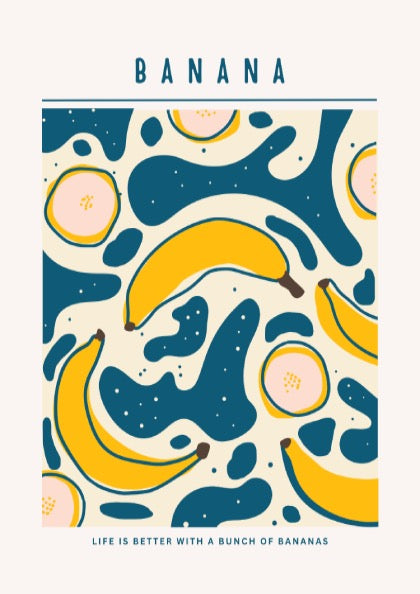 Banana Kitchen Poster - Vibrant Fruit Wall Art Print