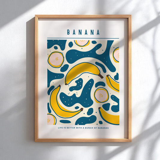 Banana Kitchen Poster - Vibrant Fruit Wall Art Print