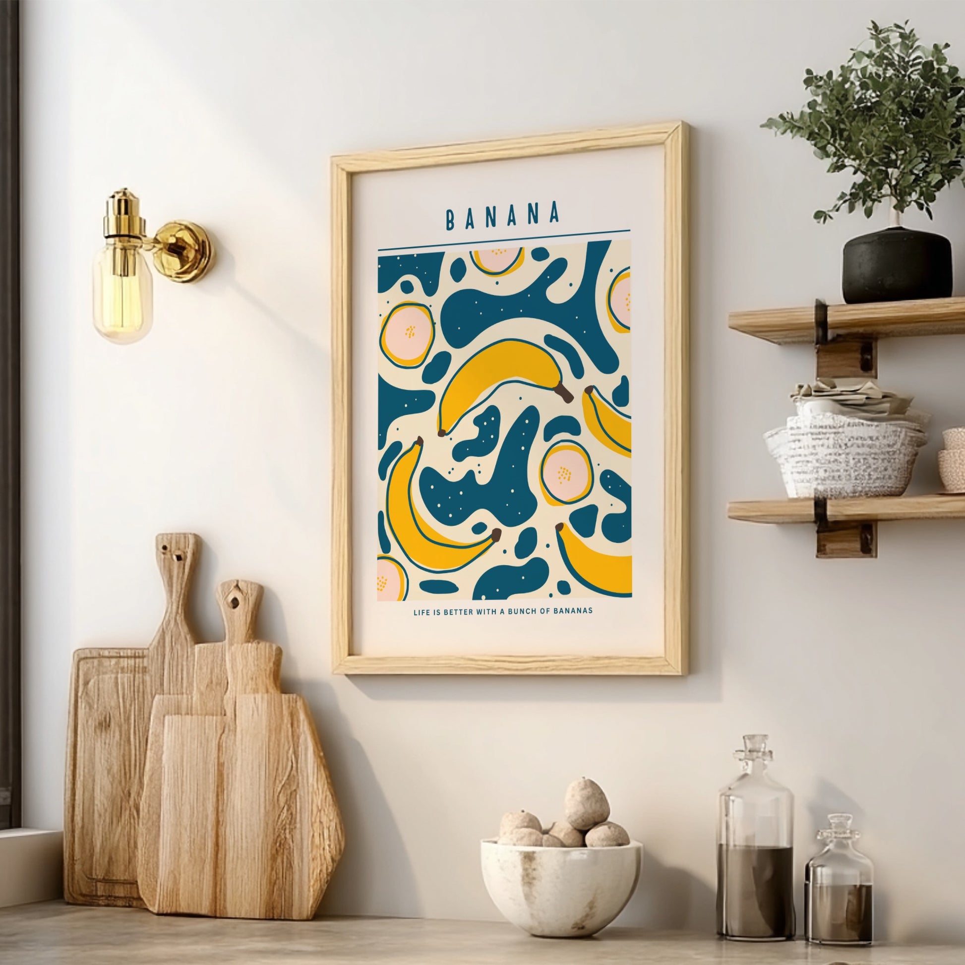Banana Kitchen Poster - Vibrant Fruit Wall Art Print