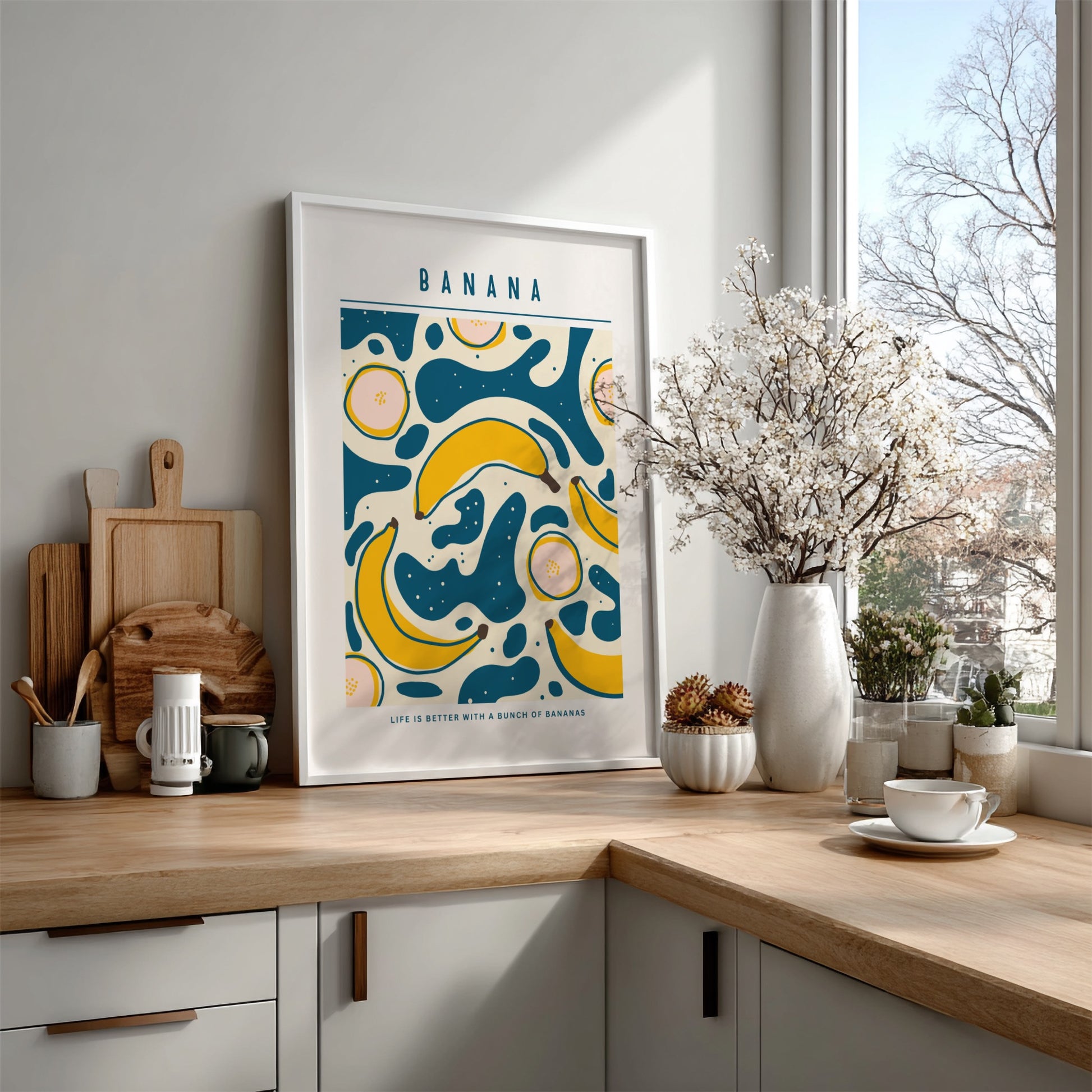 Banana Kitchen Poster - Vibrant Fruit Wall Art Print