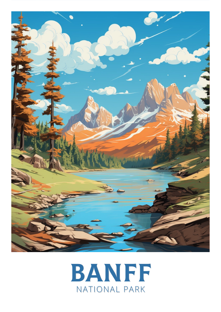 North AmericaBANFF NATIONAL PARK TRAVEL POSTER - CANADA ARTWORK