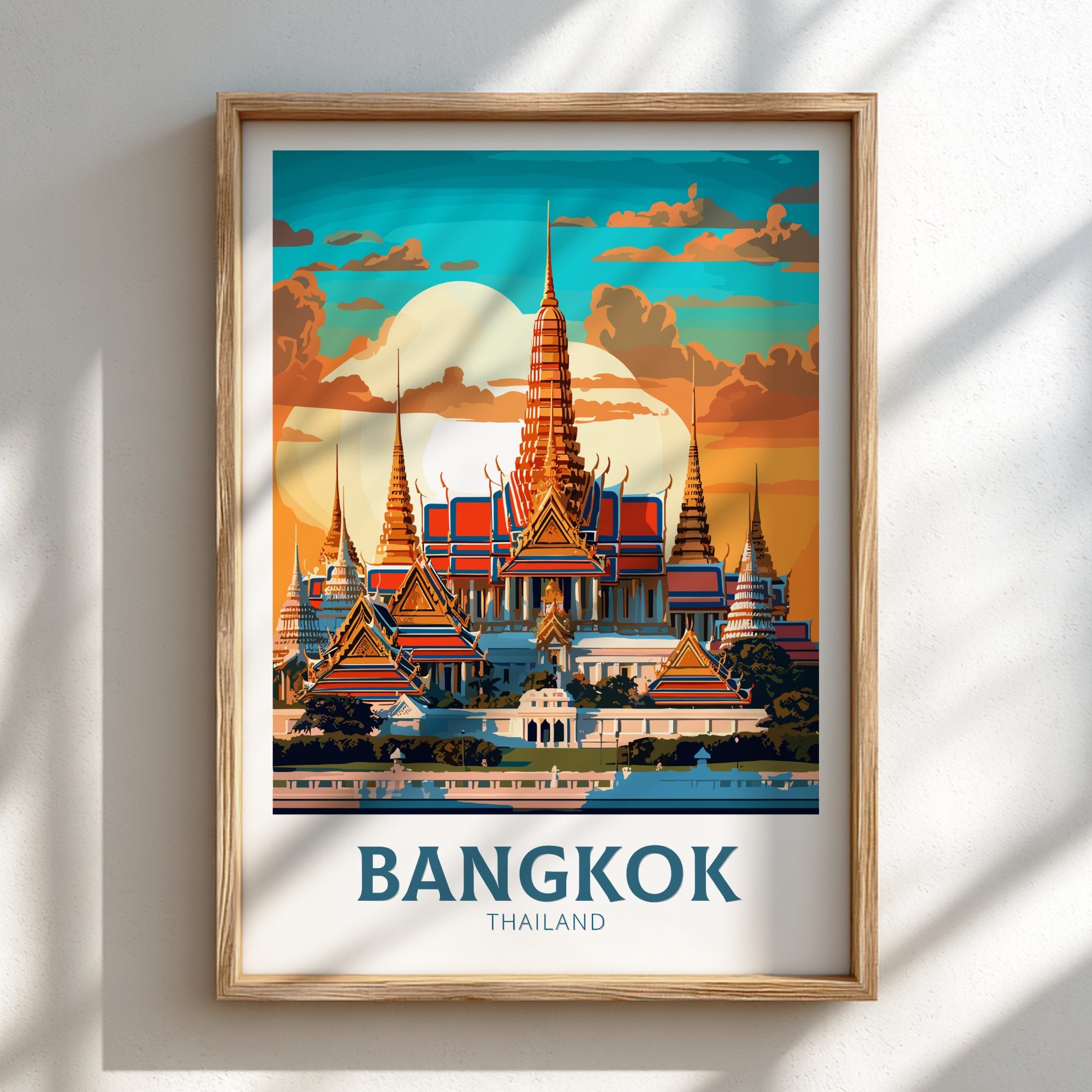 Asian BANGKOK GRAND PALACE PRINT - TRAVEL ART