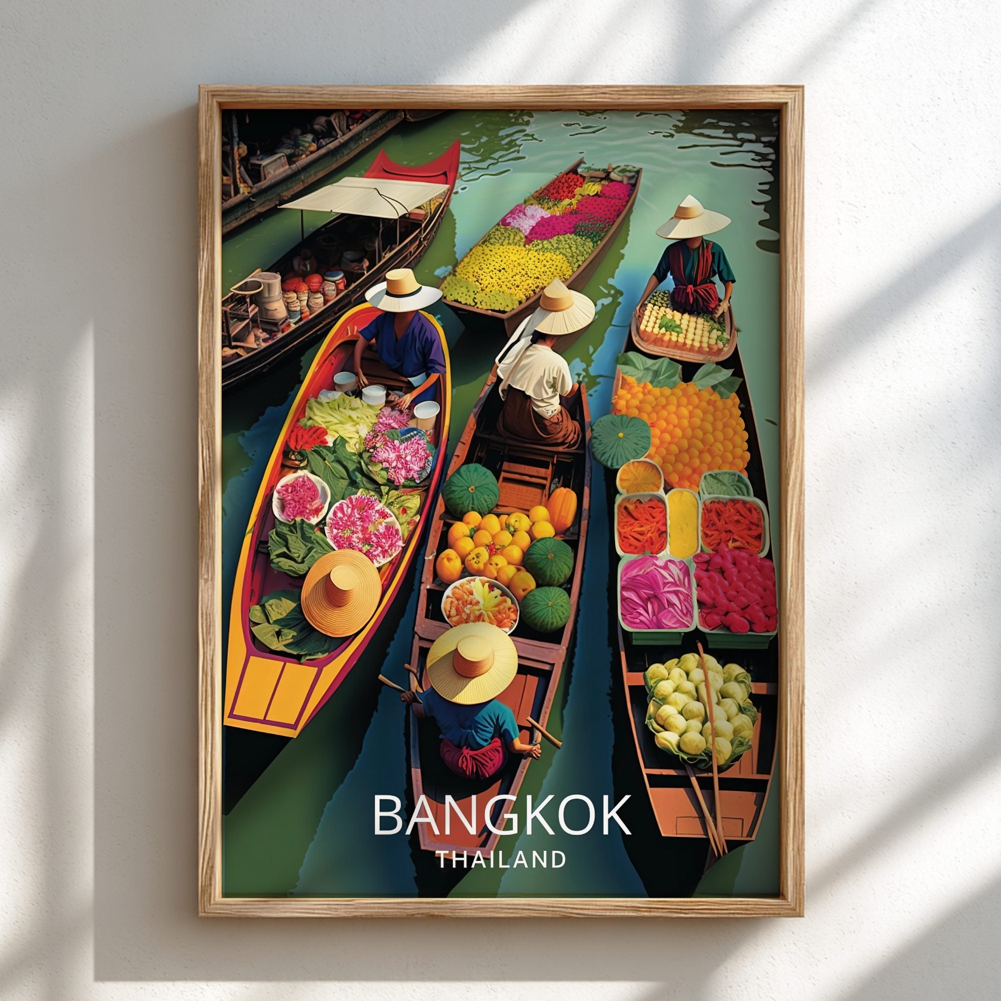 Asian BANGKOK FLOATING MARKETS POSTER - TRAVEL PRINT